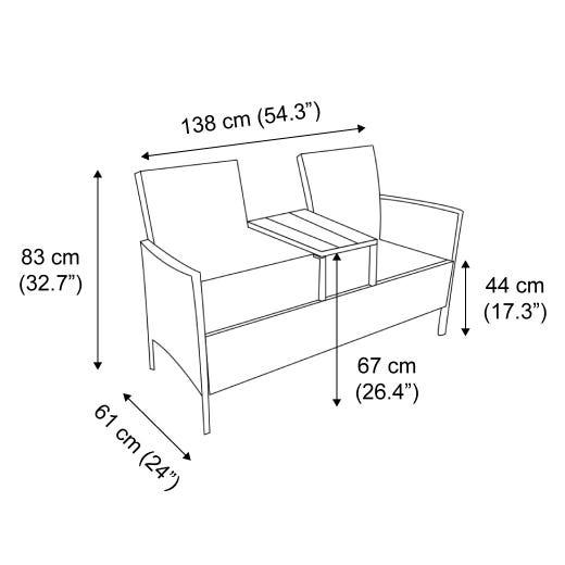 Sual Patio Bench Double Chair patiosindesign patios indesign