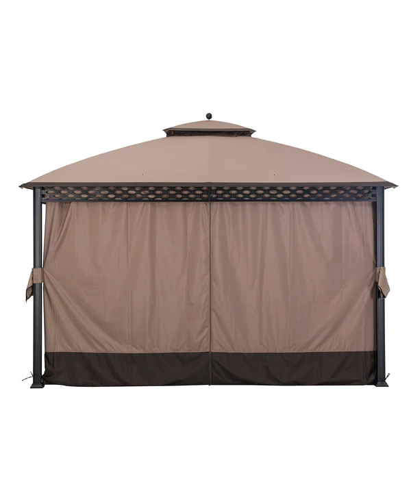 Sunjoy Khaki+Dark Brown Replacement Canopy For Windsor Gazebo (10X12 Ft) L-GZ717PST-C Sold At Big Lots
