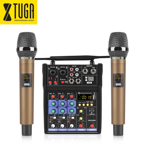 48V Interface Usb Sound Mixing 4 Channels Mini Music Microphone Studio Controller Audio Console Video Digital Dj Mixer With Mic - Image 6