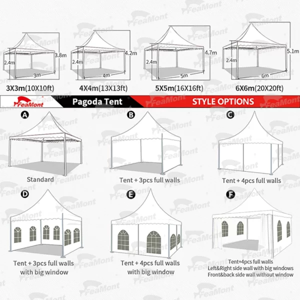 5X5 Professional High Quality White Wedding Party Event Waterproof Exhibition tents Garden Marquee Trade Show Tent Pagoda Tents