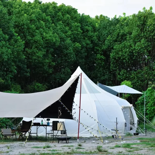 Yurt Waterproof Outdoor Camping Cotton Canvas 5m Bell Tent Teepee Yurt Glamping Tent - Image 5