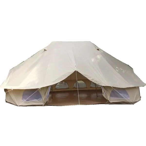 Outdoor  Four Season Family Camping and Winter Glamping Cotton Canvas Yurt Bell Tent with Mosquito Screen Door - Image 6