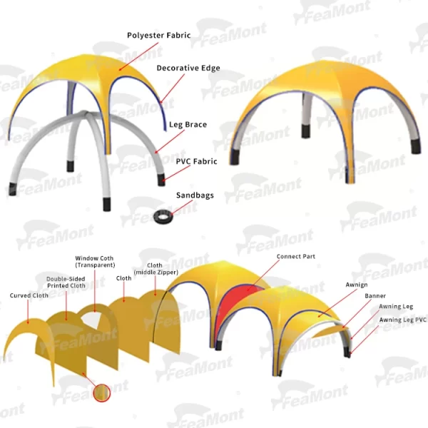 Outdoor promotional event sport custom advertising trade show print canopy gazebo inflatable tent - Image 3