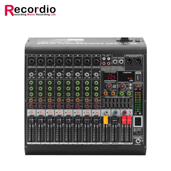 GAX-MC8 8 Channel Bluetooth Mixer 24 Bit DSP Digital Effect Sound Mixing Console Equipment USB 48V DJ Mixing Studio Equipment - Image 6