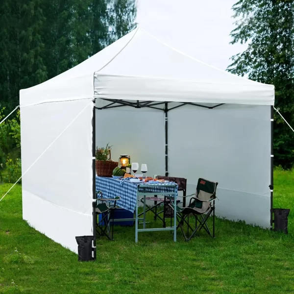 10 x 10 Pop Up Commercial Canopy Tent with 4 Removable Sidewalls, Sandbags, Stakes & Ropes, Waterproof Instant Canopies - Image 3