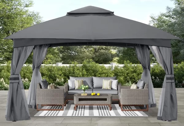 ABCCANOPY 10x12 Patio Outdoor Gazebo - Patio Gazebo with Mosquito Netting and Outdoor Canopy Top - Dark Grey - Image 2