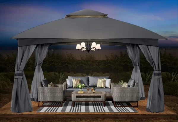 ABCCANOPY 10x12 Patio Outdoor Gazebo - Patio Gazebo with Mosquito Netting and Outdoor Canopy Top - Dark Grey - Image 3