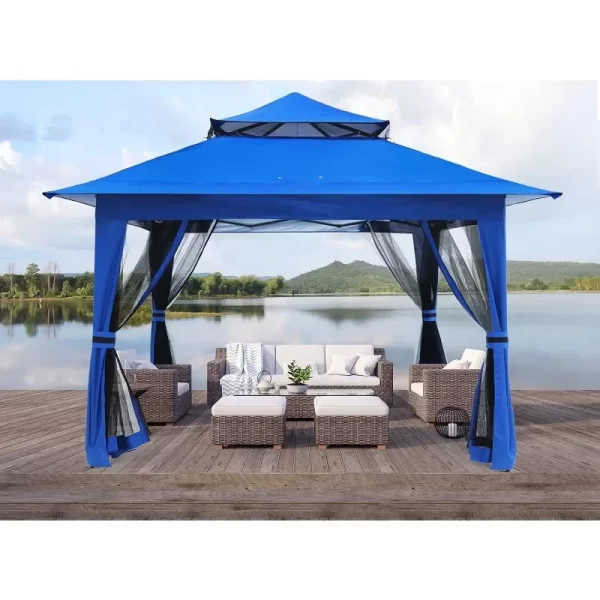 ABCCANOPY Up Gazebo 13x13 - Outdoor Canopy Tent with Mosquito Netting for Patio Garden Backyard (Blue) - Image 2