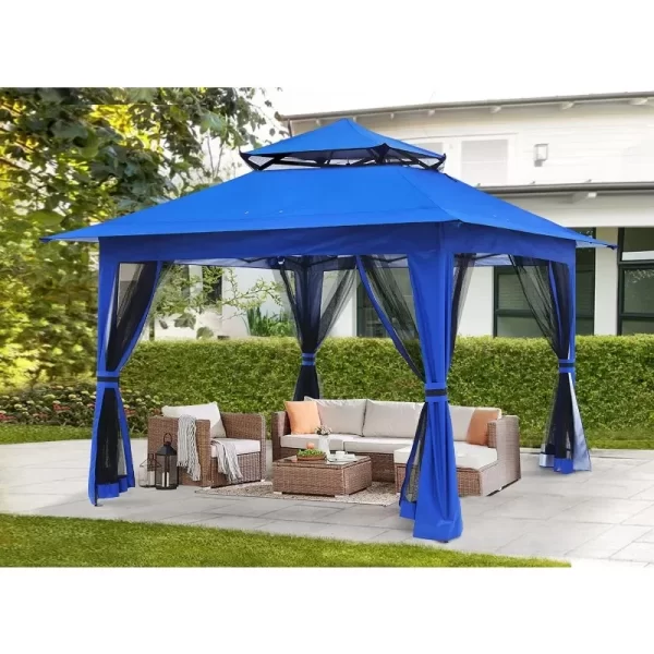 ABCCANOPY Up Gazebo 13x13 - Outdoor Canopy Tent with Mosquito Netting for Patio Garden Backyard (Blue) - Image 3