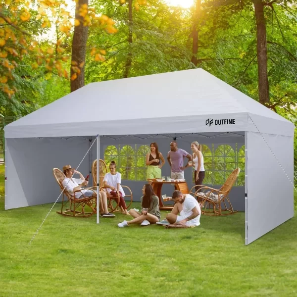 Canopy 10'X20' Pop Up Canopy Gazebo Commercial Tent with 4 Removable Sidewalls, Stakes X12, Ropes X6 for Patio Outdoor - Image 2