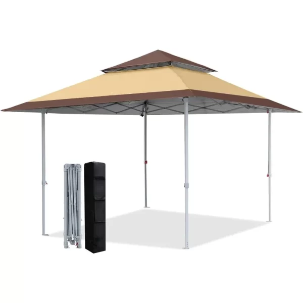 13x13Ft Pop Up Canopy Tent Instant Folding Shelter 169 Square Feet Large Outdoor Sun Protection Shade(Beige) - Image 2