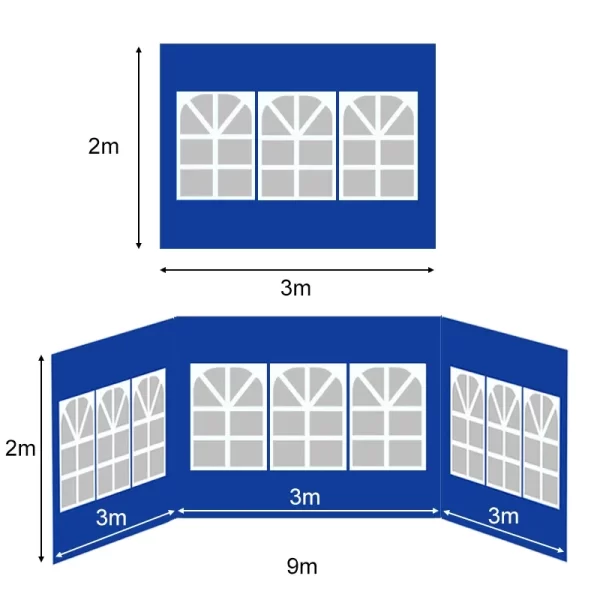 1PC Waterproof Oxford Cloth for Tents Only Side Wall without Canopy Outdoor Rainproof Sun Shade cloth Canopy Gazebo Accessories