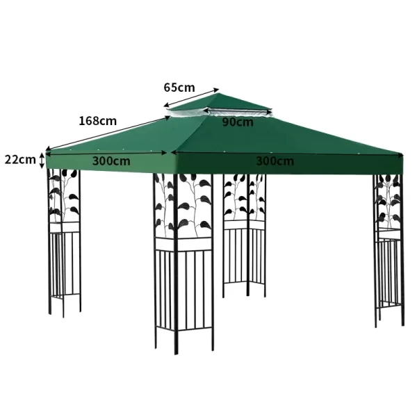 3x3M Garden Camping Awning Tent Shelter Waterproof Outdoor Tent Canopy Top Roof Sun Shadow Cover Gazebos Patio Garden Buildings - Image 3