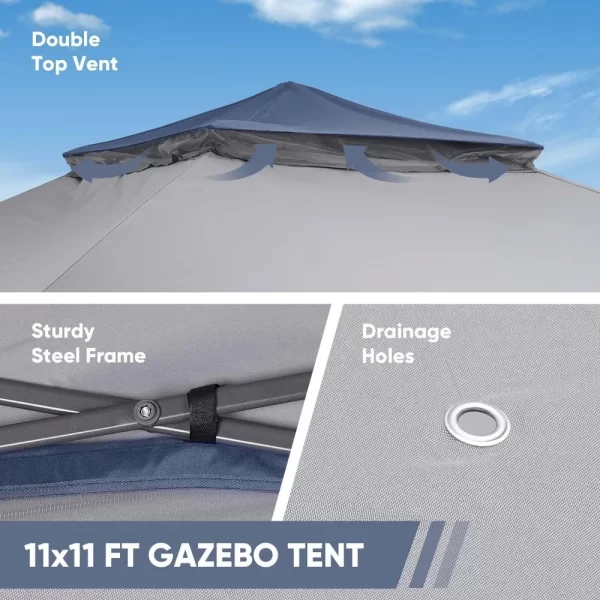 Folding Tent for Garden Heavy Duty Canopy Tent Patio Garden Backyard Gazebo Outdoor Tents for Parties With Mosquito Netting Home - Image 3