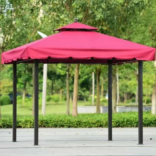 Outdoor furniture patio PC hard top sun resistant aluminum metal gazebo mosquito netting metal garden gazebo