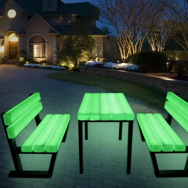 Garden Amusement Park Leisure Chair Bench PE Seat Decoration Park Benches Lighting Seat Rail RGBW Color Furniture - Image 3