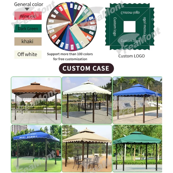 3x4m Outdoor Patio Garden Aluminum Gazebo Luxury Garden Outdoor Gazebo Sun Shelter - Image 3