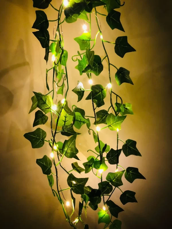 Leaf Ratta Stringn Light Fairy Garden Decor For Outdoor Patio Plant Green Leaf Light String Villa Lamp