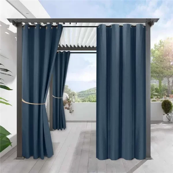 Outdoor Waterproof Curtains Sheer Curtains Patio Garden Gazebos Porch Beach Drapery Windproof Pergola Curtain Blackout Light - Image 2