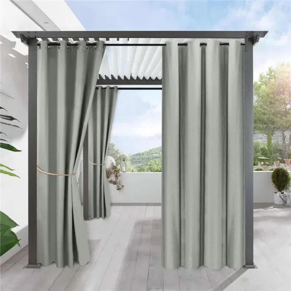 Outdoor Waterproof Curtains Sheer Curtains Patio Garden Gazebos Porch Beach Drapery Windproof Pergola Curtain Blackout Light - Image 6